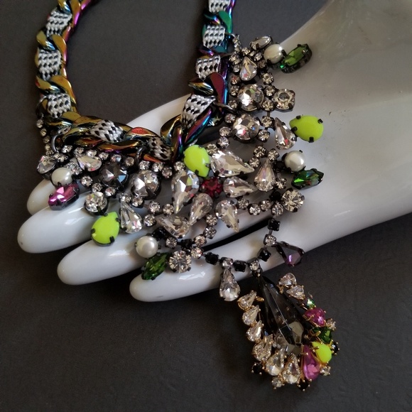 Erickson Beamon Rocks Aurora MetalNecklace Chunky - Picture 4 of 9